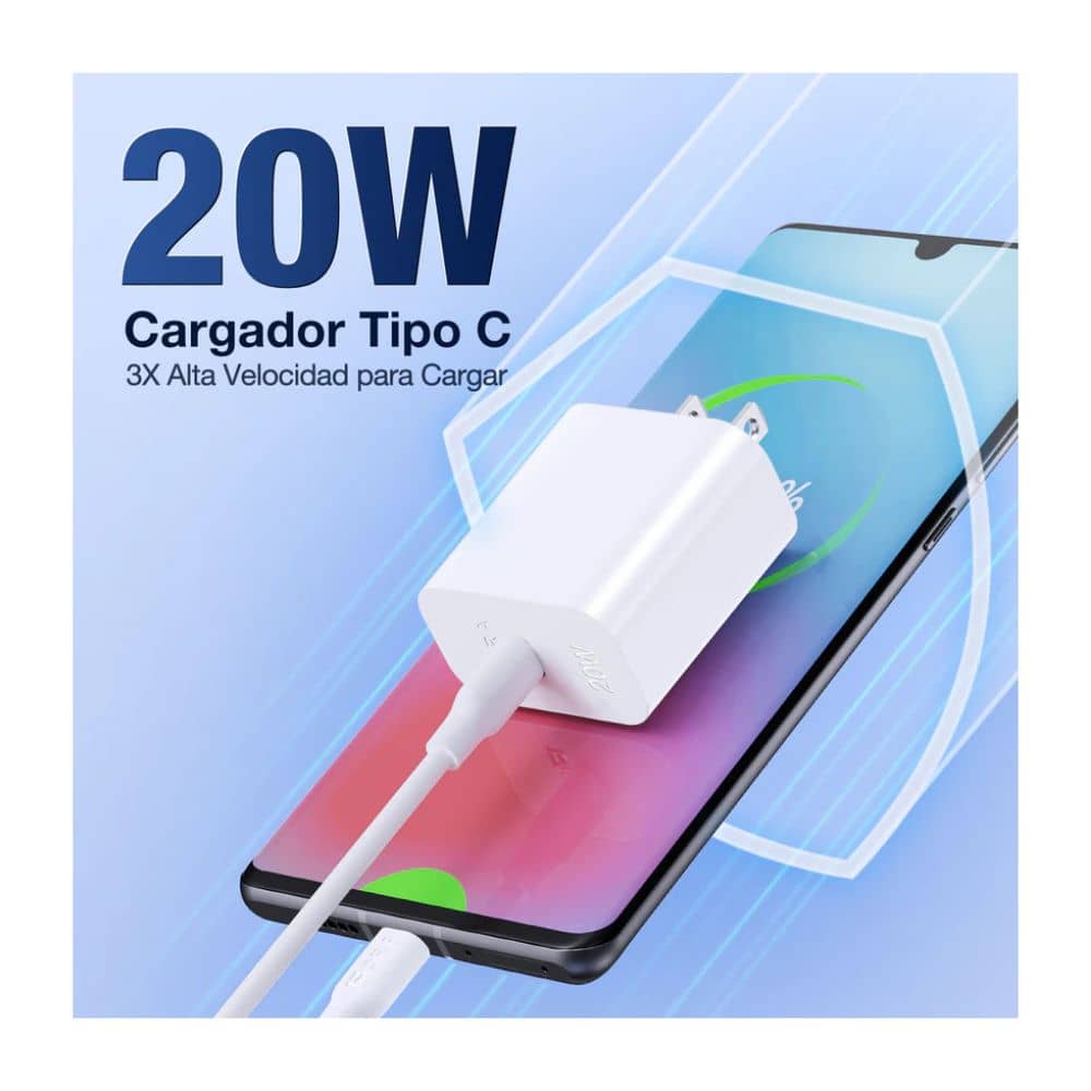 Cargador y Cable Tipo C 1Hora 20W
