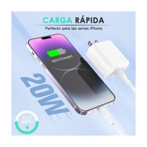 Cargador y Cable Tipo Lighting iPhone 1Hora 20W