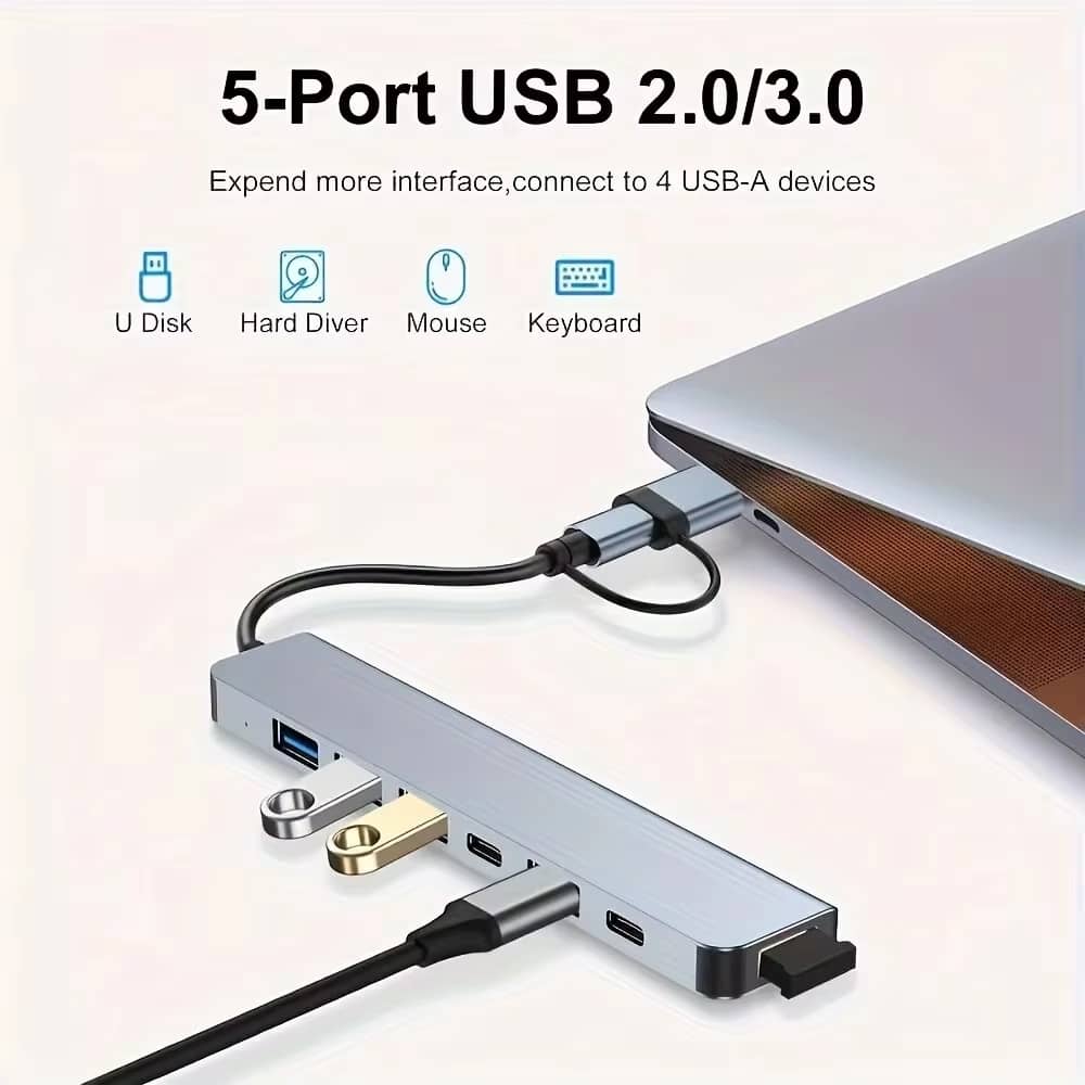 Regleta Hub USB-C 7 VIENON de Aluminio - Imagen 2