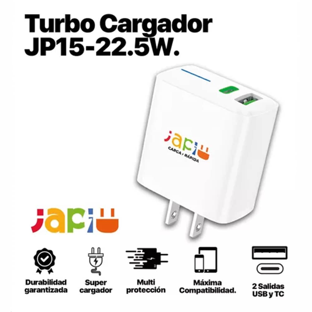 Turbo Cargador JAPI 22.5 W Carga Rápida - Imagen 3